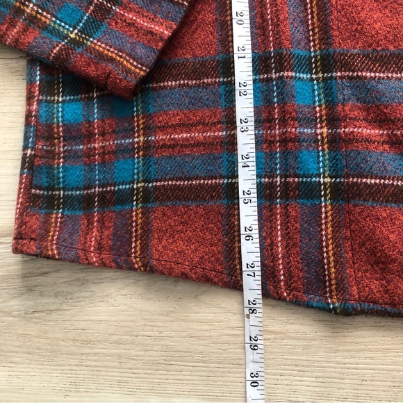MNML Red and Blue Plaid Long Sleeve Shirt - Picture 4 of 6